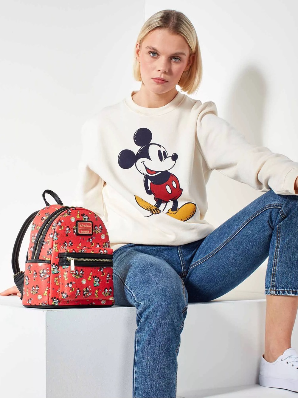 Loungefly Mickey, Minnie and Pluto Mini Backpack